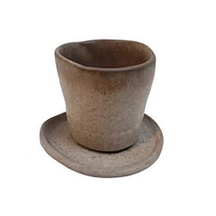 Gray Espresso Cup with Plate