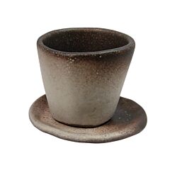 Tricolored Espresso Cup with Plate